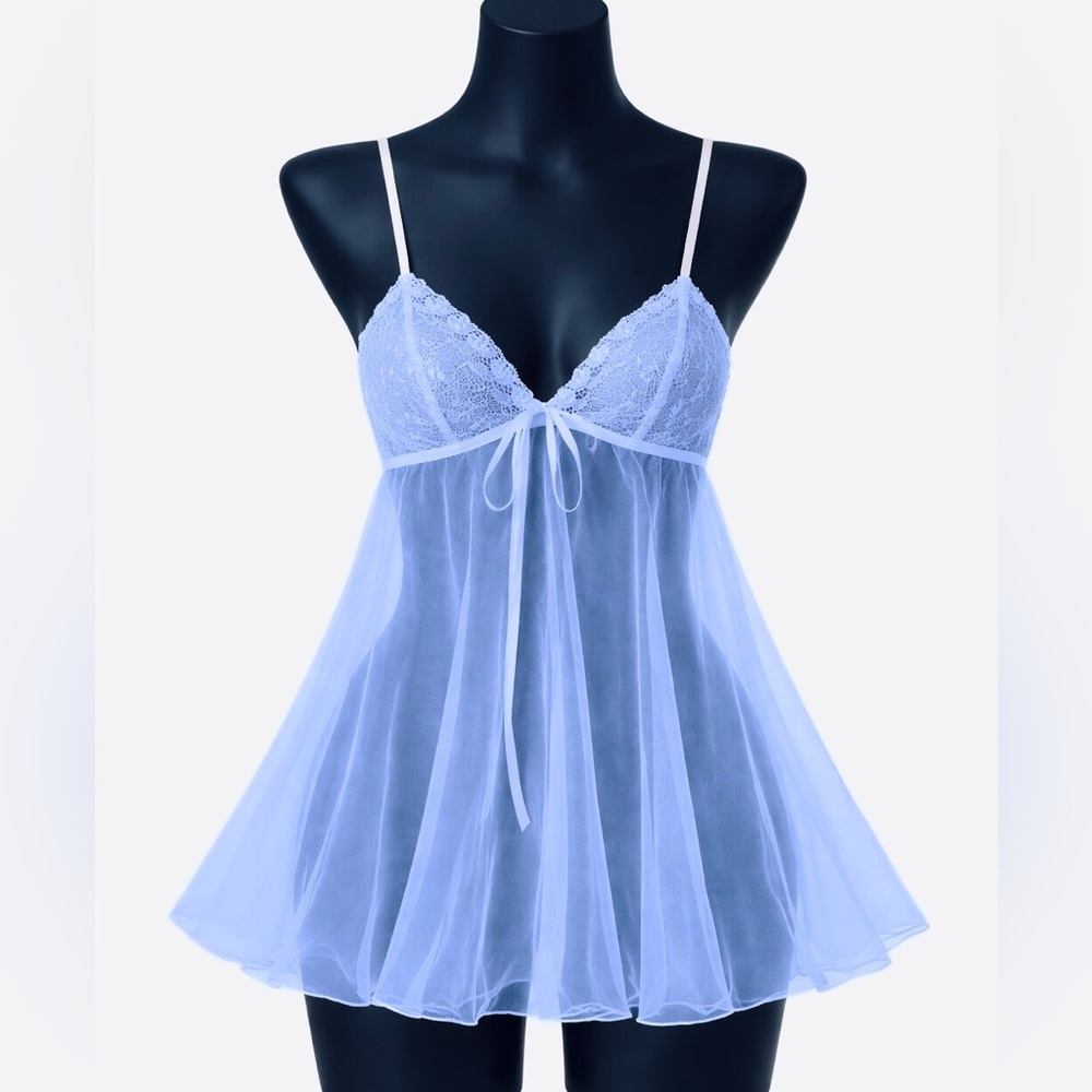 Seductive Wear By Cinema Etoile Women embroidered white babydoll Sz S VTG